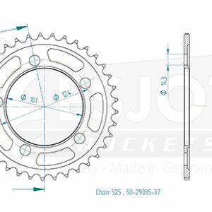 Couronne Acier 37 Dents - Pas 525 - Similaire JTR898 2008-2010