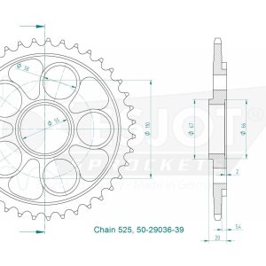 Couronne Acier 39 Dents - Pas 525 2008-2013