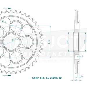 Couronne Acier 42 Dents - Pas 525 2003-2009