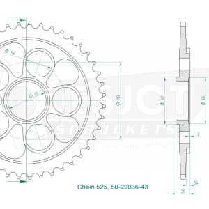 Couronne Acier 43 Dents - Pas 525 2006-2008