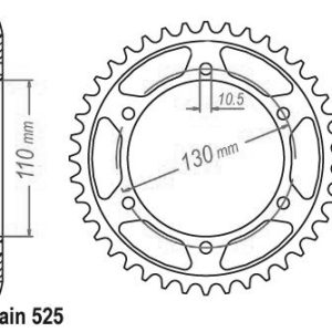 Couronne Acier 43 Dents - Pas 525 - Similaire JTR1876 2011-2024
