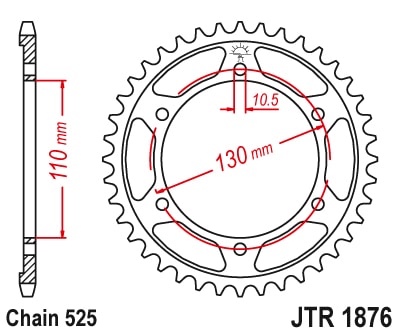 Couronne Acier 44 Dents - Pas 525 - Similaire JTR1876 2015-2025 – Image 2