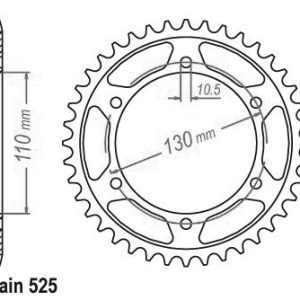 Couronne Acier 46 Dents - Pas 525 - Similaire JTR1876 2019-2025