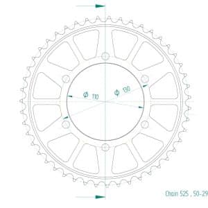 Couronne Acier 47 Dents - Pas 525 - Similaire JTR1876 2023-2025