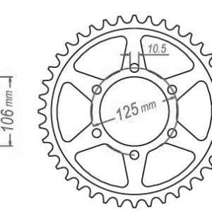 Couronne Acier 47 Dents - Pas 525 - Similaire JTR2014 2006-2017