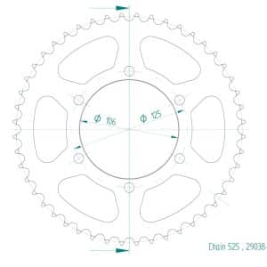 Couronne Acier 48 Dents - Pas 525 - Similaire JTR2014 2023-2024