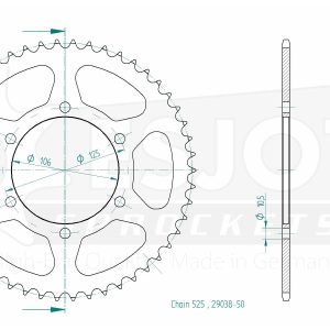 Couronne Acier 50 Dents - Pas 525 - Similaire JTR2014 2011-2020