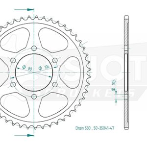Couronne Acier 47 Dents - Pas 525 - Similaire JTR6
