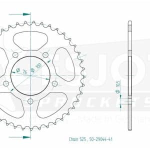 Couronne Acier 41 Dents - Pas 525 - Similaire JTR15 2002-2016