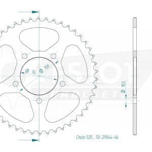 Couronne Acier 46 Dents - Pas 525 - Similaire JTR15 2014-2024