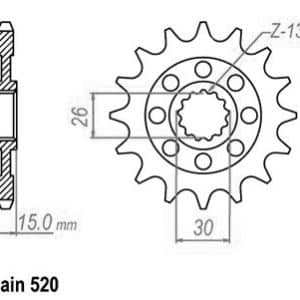 Pignon Ultralight 17 Dents - Pas 525 - Similaire JTF404 2009-2025