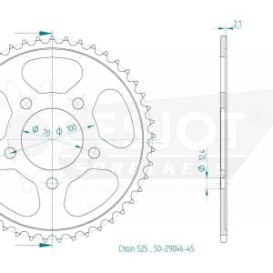 Couronne Acier 45 Dents - Pas 525 2013-2014