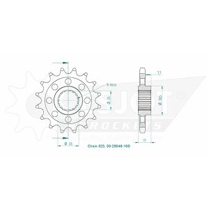 Pignon Ultralight 16 Dents - Pas 525 - Similaire JTF749 2018-2025