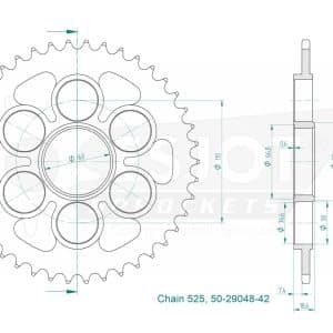 Couronne Acier 42 Dents - Pas 525 2019-2025