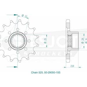 Pignon Ultralight 15 Dents - Pas 525
