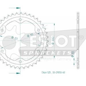 Couronne Acier 40 Dents - Pas 525 - Similaire JTR893