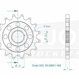 Pignon Ultralight 16 Dents - Pas 525 - Similaire JTF1186 2016-2024