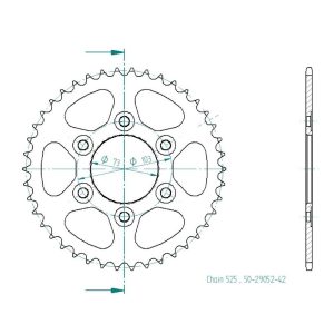 Couronne Acier 42 Dents - Pas 525 - Similaire JTR765 2021-2025