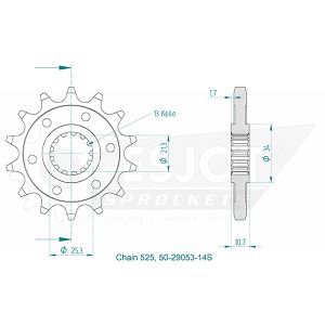 Pignon Ultralight 14 Dents - Pas 525 - Similaire JTF781 2014-2023