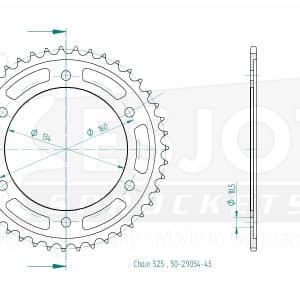 Couronne Acier 43 Dents - Pas 525 - Similaire JTR1317 2017-2023