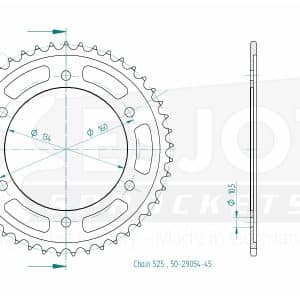 Couronne Acier 45 Dents - Pas 525 - Similaire JTR1317