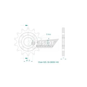 Pignon Ultralight 14 Dents - Pas 525 - Similaire JTF1025