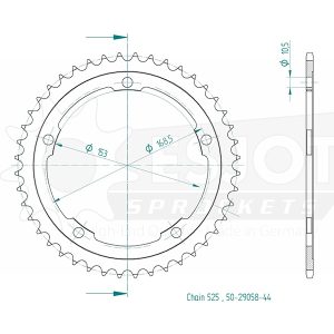 Couronne Acier 44 Dents - Pas 525 2015-2022
