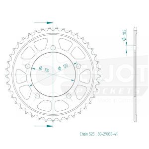 Couronne Acier 41 Dents - Pas 525 2018-2025