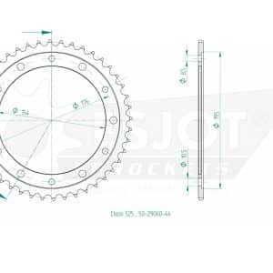 Couronne Acier 44 Dents - Pas 525 - Similaire JTR1346 2018-2024