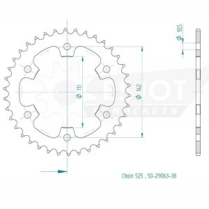 Couronne Acier 38 Dents - Pas 525 - Similaire JTR2025 2019-2026