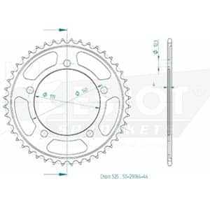 Couronne Acier 44 Dents - Pas 525 - Similaire JTR10 2017-2026
