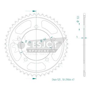 Couronne Acier 47 Dents - Pas 525 - Similaire JTR10 2023-2025