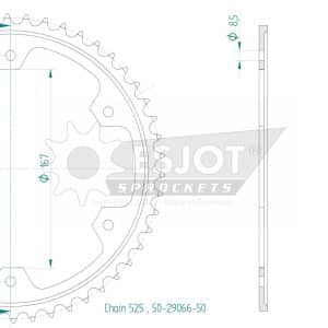 Couronne Acier 50 Dents - Pas 525 - Similaire JTR2015 2020-2025