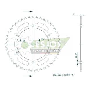 Couronne Acier 45 dents – Pas 525