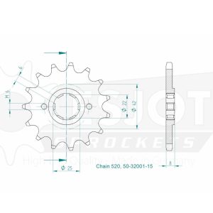 Pignon 15 Dents - Pas 520 - Similaire JTF281 1982-1988