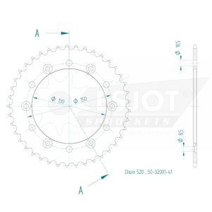 Couronne Acier 41 Dents - Pas 520 - Similaire JTR245/2 1982-1994