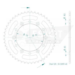 Couronne Acier 48 Dents - Pas 520 - Similaire JTR245/2 1979-2021