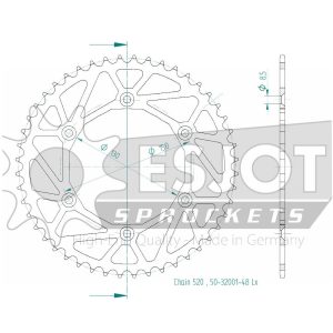Couronne Acier Ultralight 48 Dents - Pas 520 - Similaire JTR245/2 1979-2021