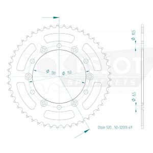 Couronne Acier 49 Dents - Pas 520 - Similaire JTR245/2 1999-2023