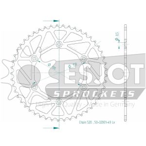Couronne Acier Ultralight 49 Dents - Pas 520 - Similaire JTR245/2 2000-2023