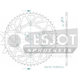 Couronne Acier Ultralight 50 Dents - Pas 520 - Similaire JTR245/2 1984-2026