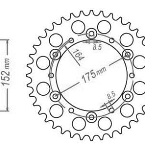 Couronne Acier 49 Dents - Pas 520 - Similaire JTR853 1987-1998