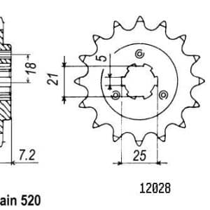 Pignon 16 Dents - Pas 520 - Similaire JTF437 1985-1996