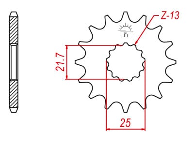 Pignon Ultralight 13 Dents - Pas 520 - Similaire JTF565 2001-2026 – Image 3