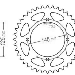 Couronne Acier 47 Dents - Pas 520 - Similaire JTR857 1996-2004