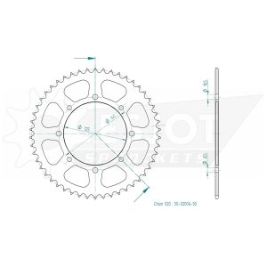 Couronne Acier 50 Dents - Pas 520 - Similaire JTR857