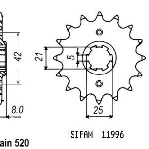Pignon 15 Dents - Pas 520 - Similaire JTF575 1982-1989