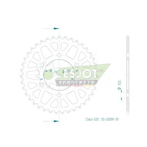 Couronne Acier 39 Dents - Pas 520 - Similaire JTR1478