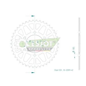 Couronne Acier 42 Dents - Pas 520 - Similaire JTR1478 1985-1987