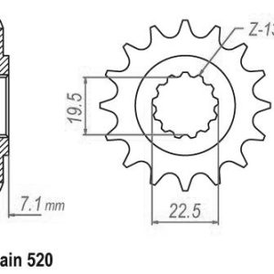 Pignon 14 Dents - Pas 520 - Similaire JTF434 1982-1987